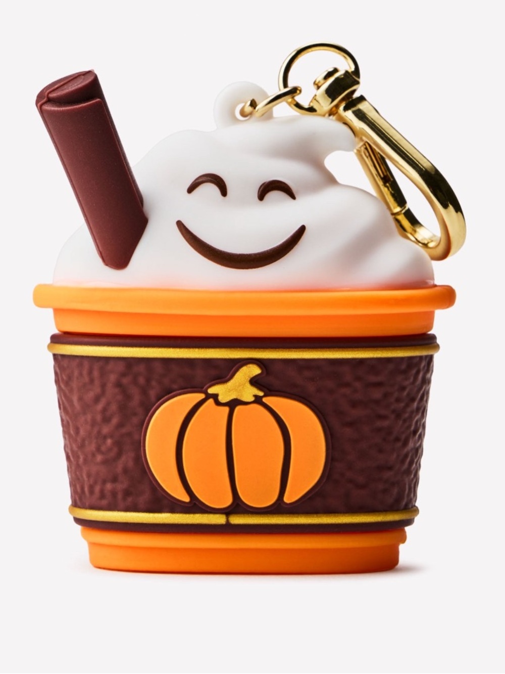 Bath & Body Works Pumpkin Drink PocketBac Holder - Orange, Brown, White, Gold